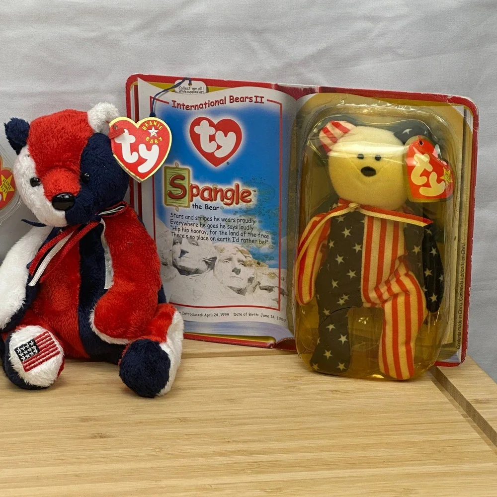 Ty Beanie Babies,‎ Lot of 5 America-USA-Glory-Patriot-Spangle Plush Bear